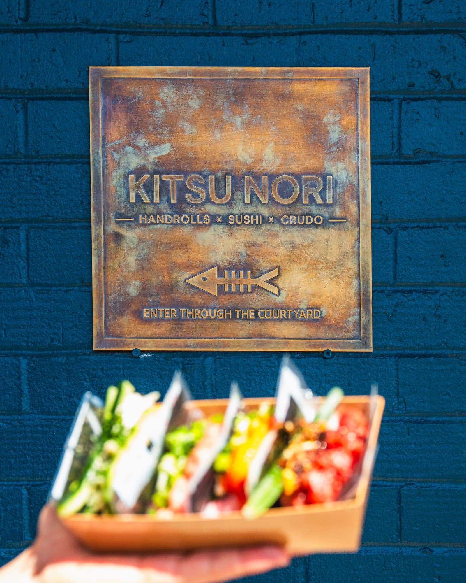 The Kitsu Nori building and courtyard entrance on South Lamar